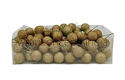 Gold Glitter Faux Balls - 30 MM