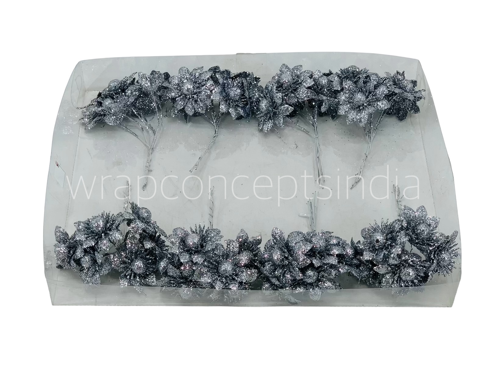 Glitter Flower -Silver