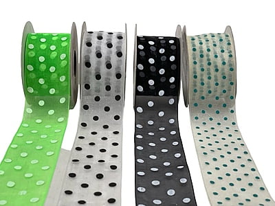 Organza Polka Ribbon - 4 cms
