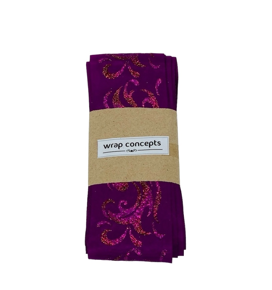 Plum Ribbon with Glitter Swirleys