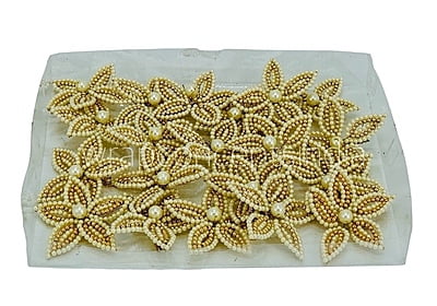 Flower in Pearl & gold beads (5 strings)