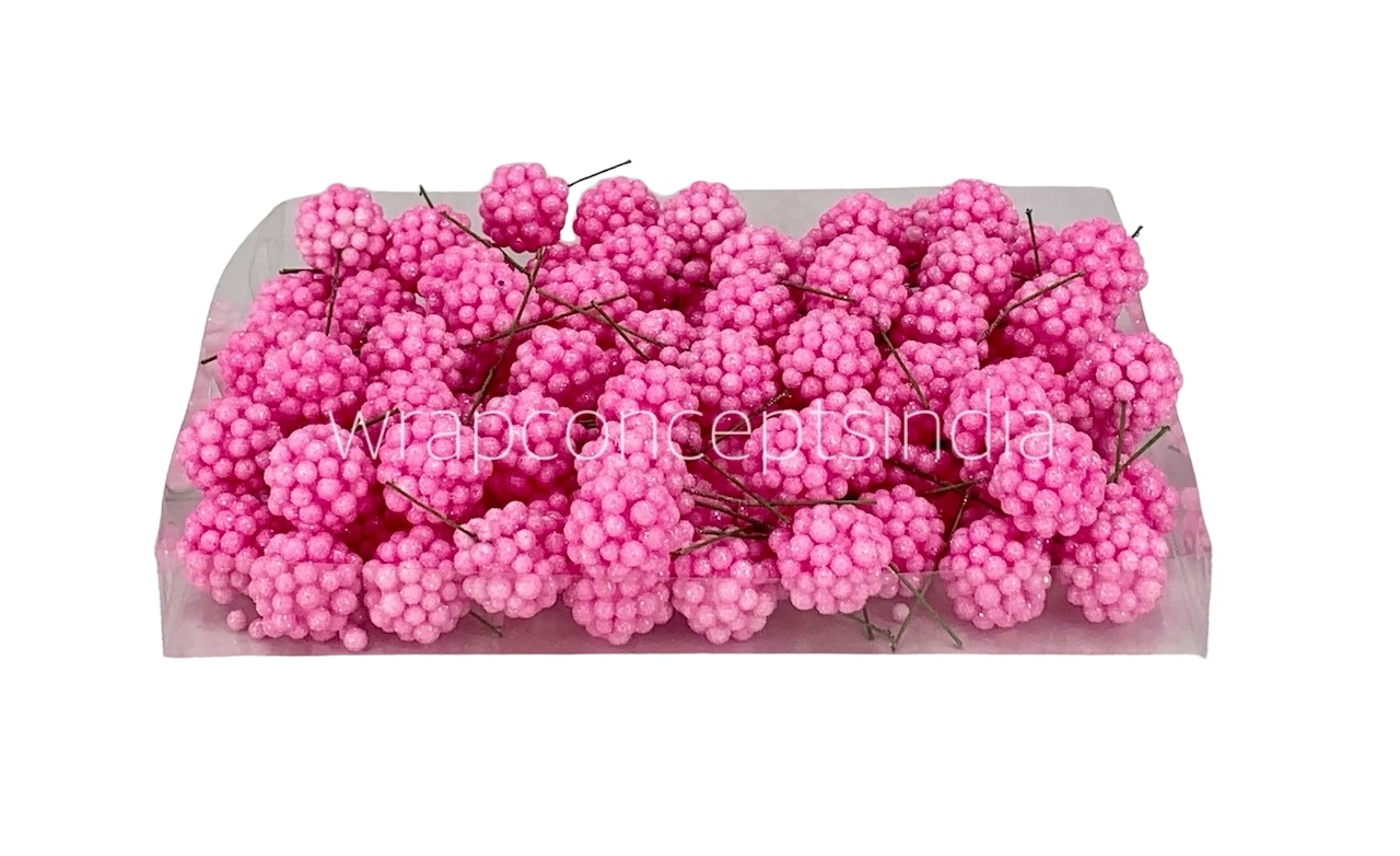 Glitter Balls on Stick - Pink