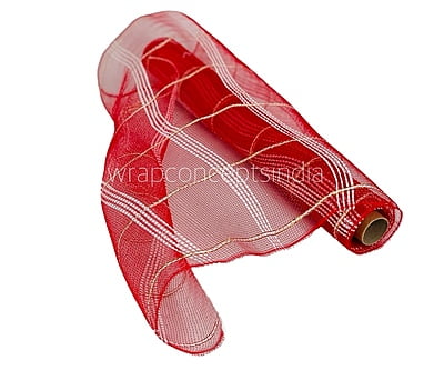 Wrapping Net with White Stripes - Red