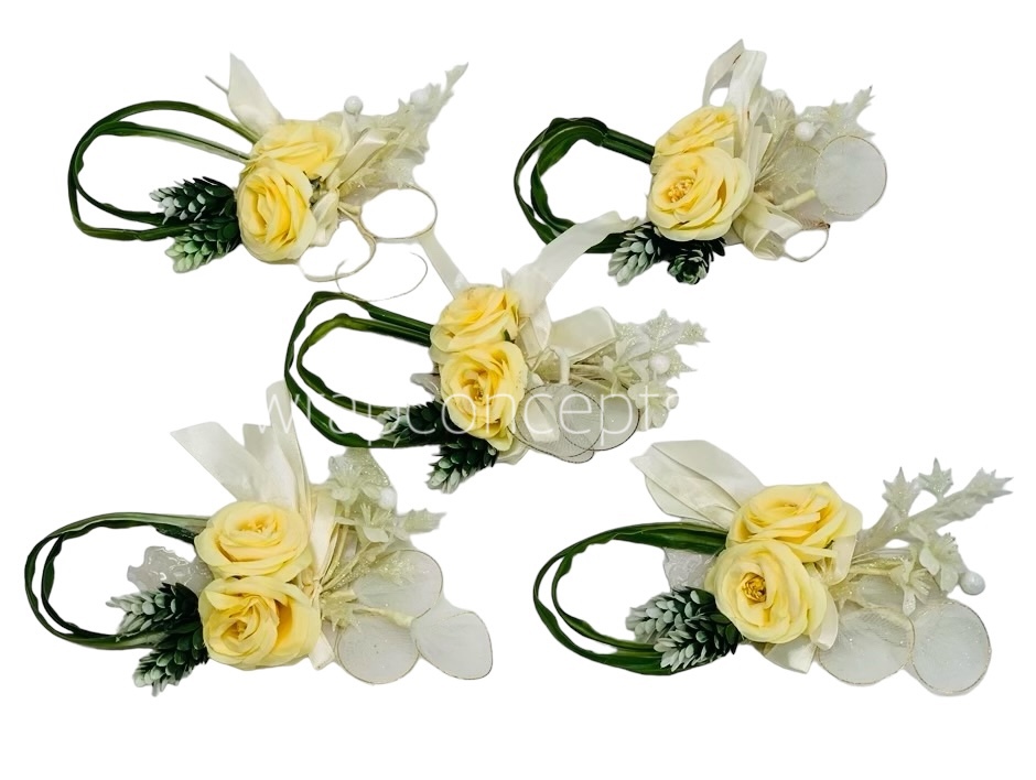 Twin Lemon/Peach Roses Ready Bunch