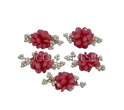 Stone Flowers with Pearl Add-ons- Multicolor
