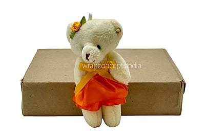 Teddy With Orange Dress & Bow