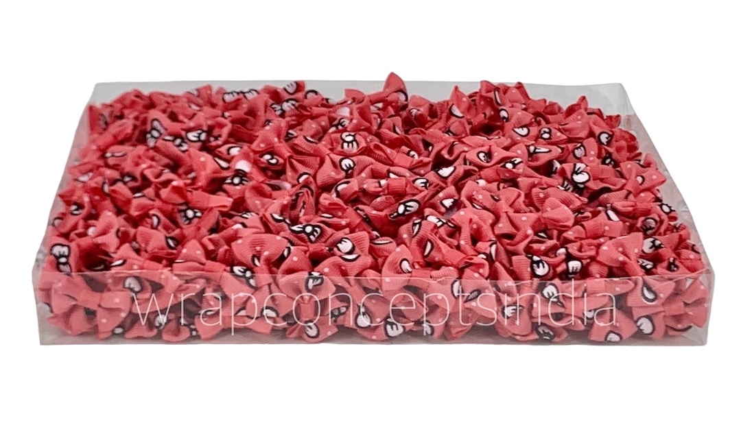 Small Bows with Bow Print - Coral