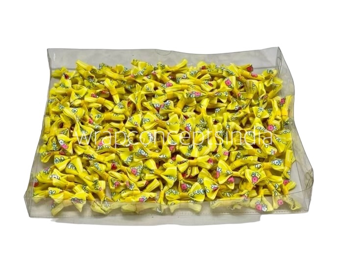 Yellow Bows with Flower Pattern