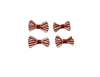 Cream & Red Stripe Bows