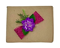 Purple Flower & Fuchsia Ribbon Ready Bunch