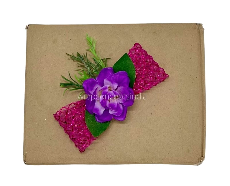 Purple Flower & Fuchsia Ribbon Ready Bunch