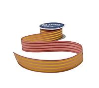 Grosgrain Ribbon with Gold Foil Stripes