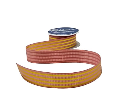 Grosgrain Ribbon with Gold Foil Stripes