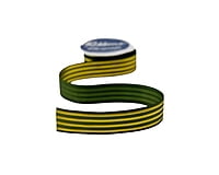 Grosgrain Ribbon with Gold Foil Stripes
