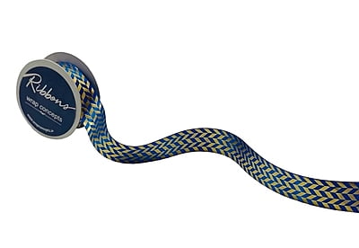 Gold Foil Herringbone Satin Ribbon