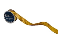 Gold Foil Herringbone Satin Ribbon