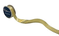 Gold Foil Herringbone Satin Ribbon