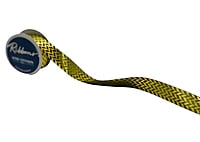 Gold Foil Herringbone Satin Ribbon