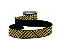Gold Foil Herringbone Satin Ribbon