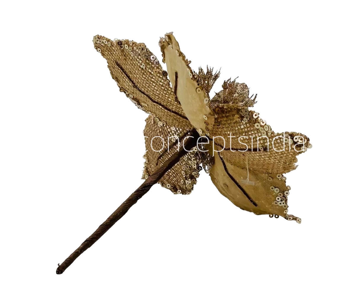 Big Jute Flower on Stick