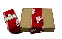 Santa Claus Face Red Burlap Ribbon