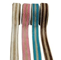 Jute Ribbon Double Stripe - Pink/Blue/Brown/White