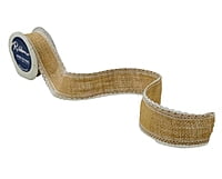 Natural Burlap with Side White Lace - 50 mm