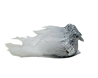 Gold Glittery Birds with Feather Tails