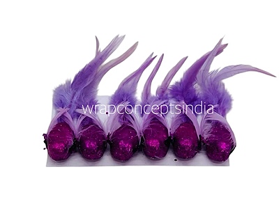 Glittery Birds with Feather Tails