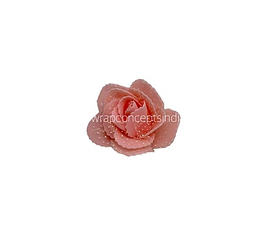 Peach Medium Foam Rose With Net