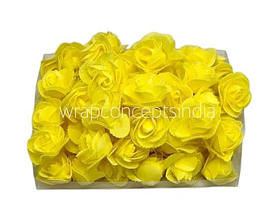 Yellow Medium Foam Rose With Net Yellow Medium Foam Rose With Net