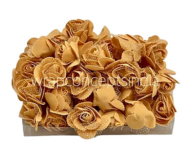 Tan Medium Foam Rose With Net