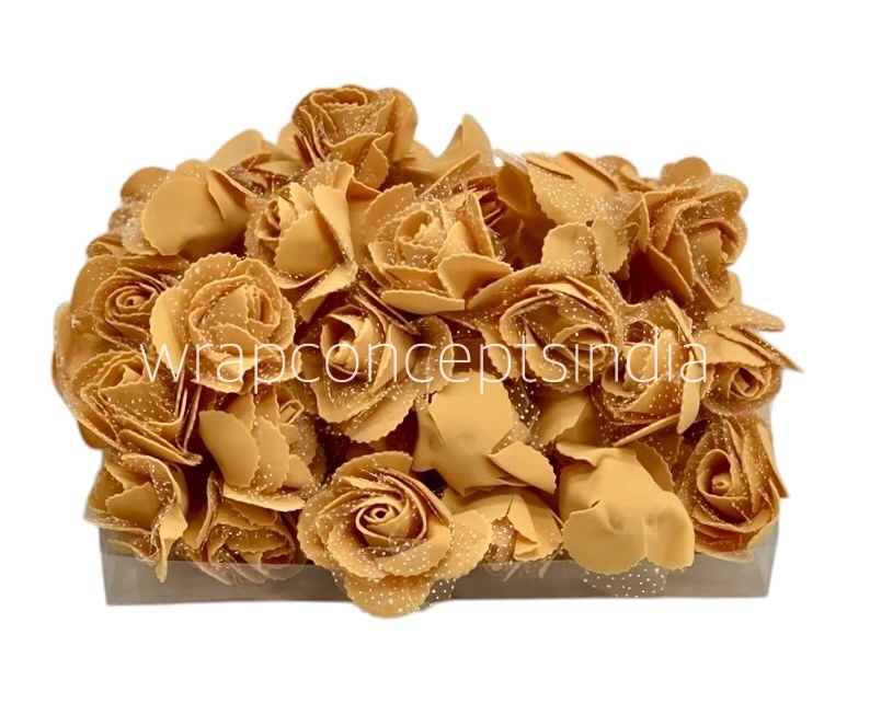Tan Medium Foam Rose With Net