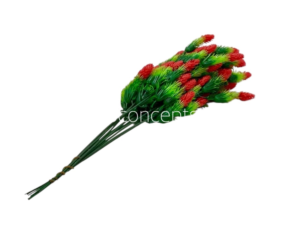 Leaves Stick Bunch with Red Conifers