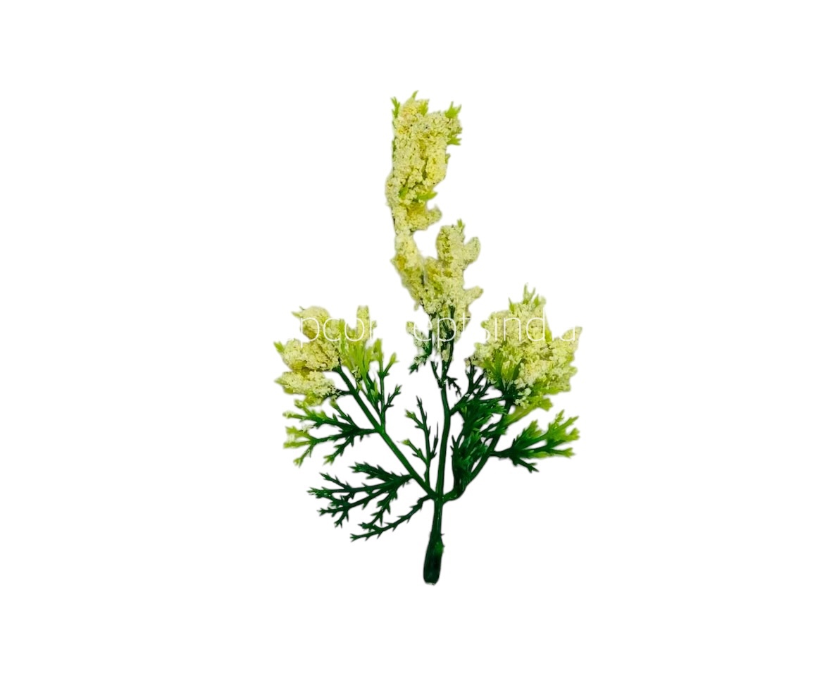 Green Fern Leaves with Lilac Edges