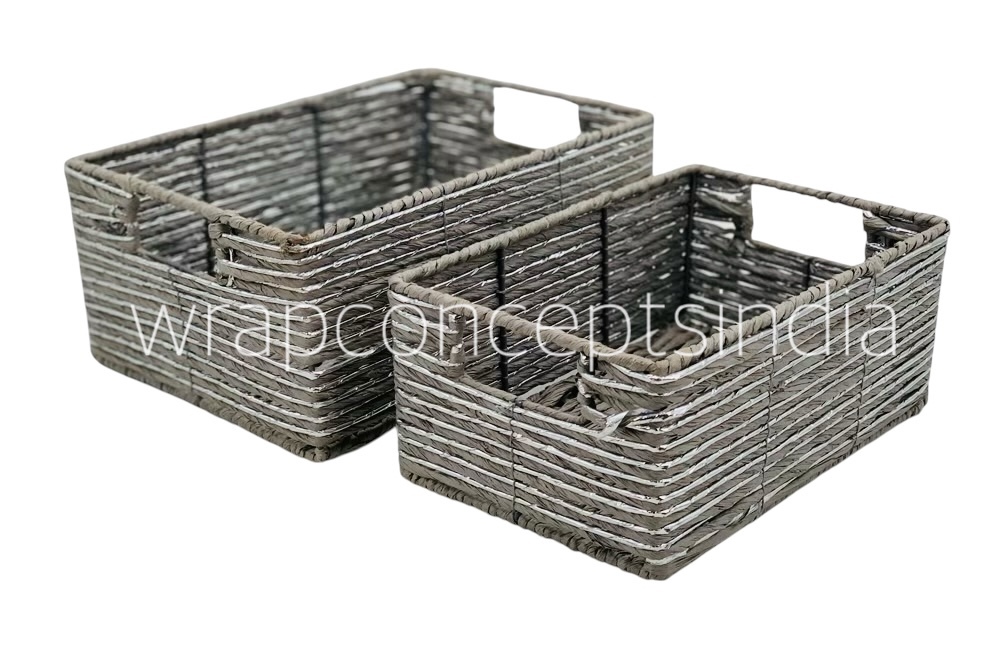 Set of Baskets - Grey & Silver