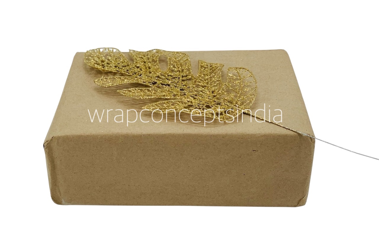 Gold Glitter Leaf on stick 6