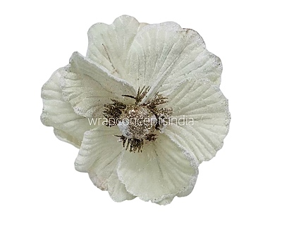 Velvet Flower With Frosted Edges & Center Velvet Flower With Frosted Edges & Center