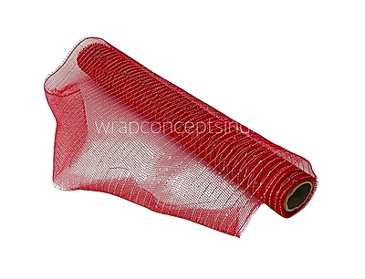Net with Thin Silver Stripes - Red