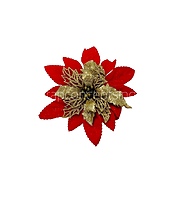 Red Flower with Gold Glitter Flower Centre