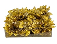 Flower with glittered pollen-Orange, Red & Gold