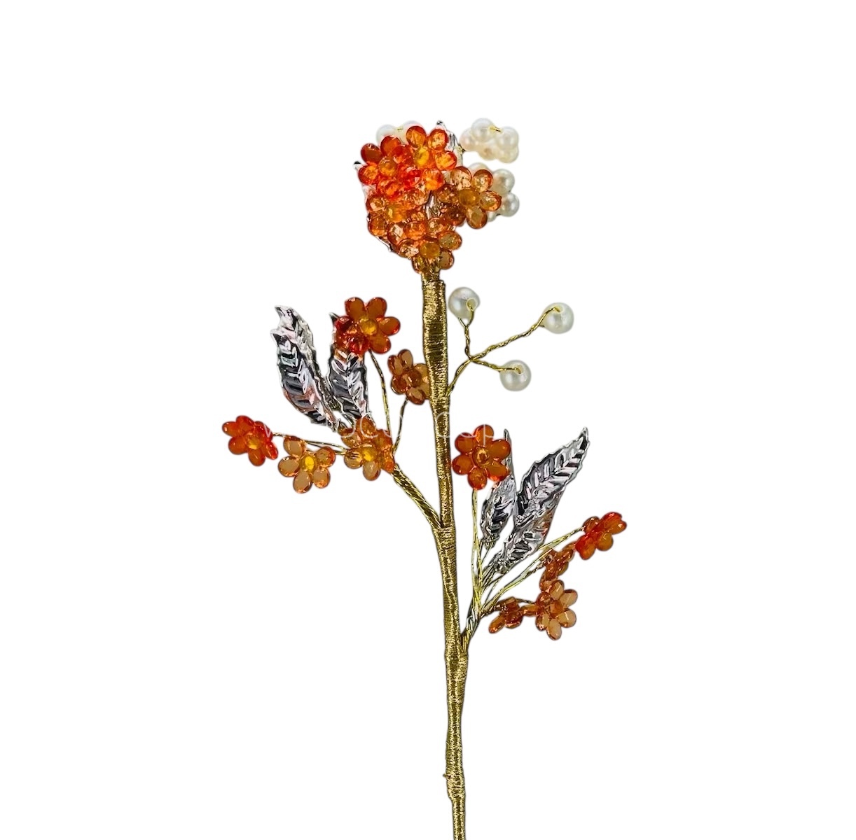 Stone & Pearl Flowers Stick Add-ons - Multicolour