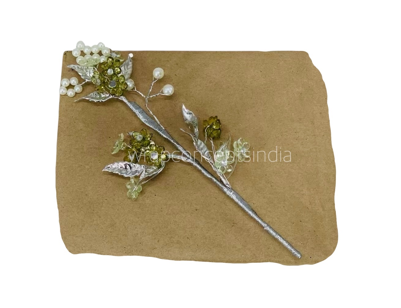 Stone & Pearl Flowers Stick Add-ons - Multicolour