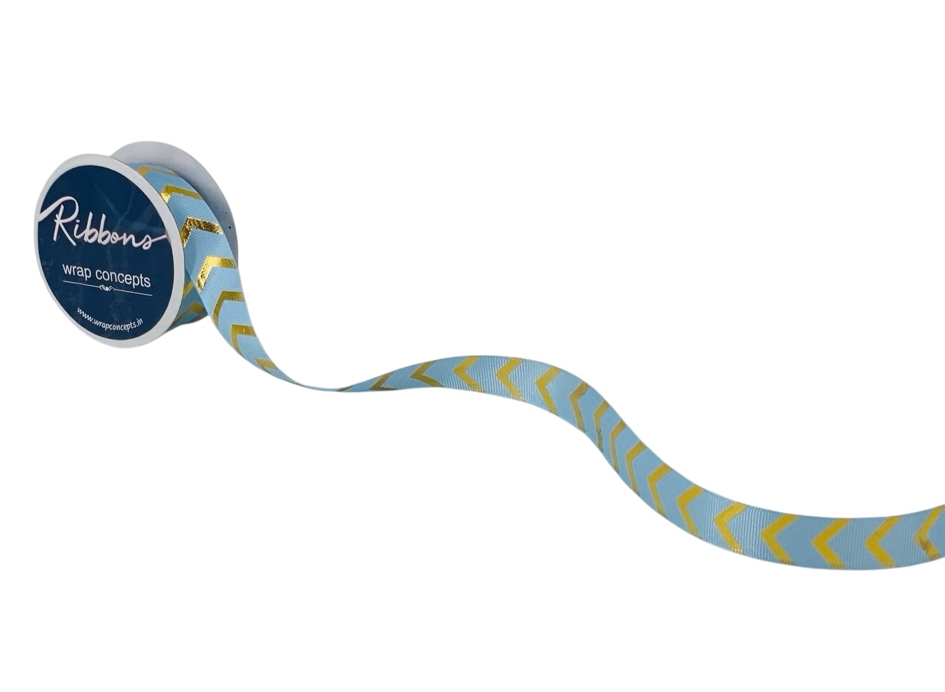 Gold Foil Chevron Grosgrain Ribbon