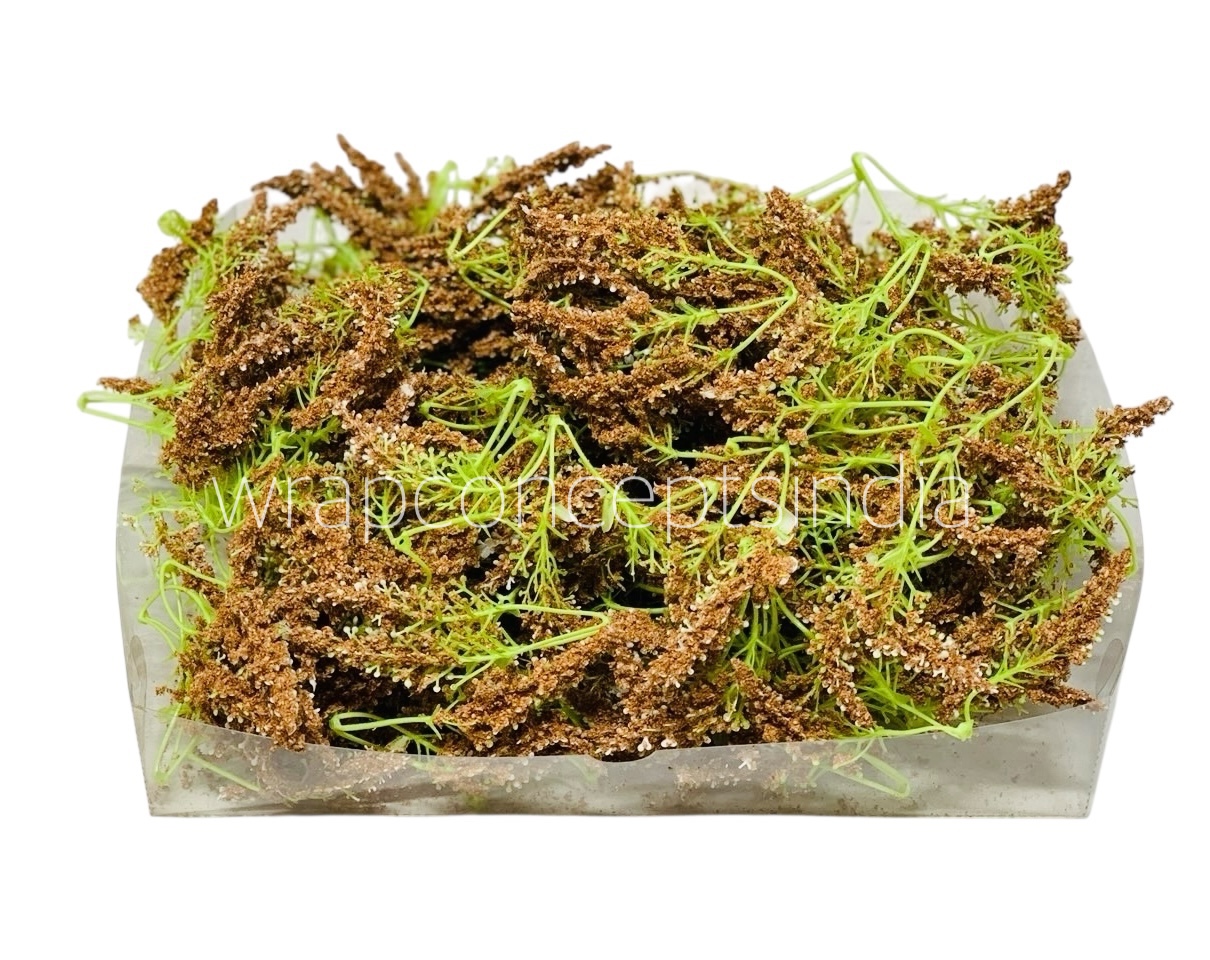 Trio Frosted Fern Leaves - Coffee