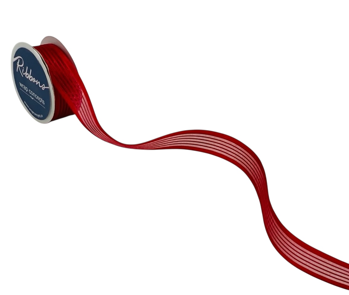 Sheer Stripes Ribbon Satin Edges