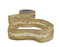 Natural Jute Ribbon With Glitter Sequin Center