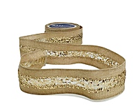 Natural Jute Ribbon With Glitter Sequin Center