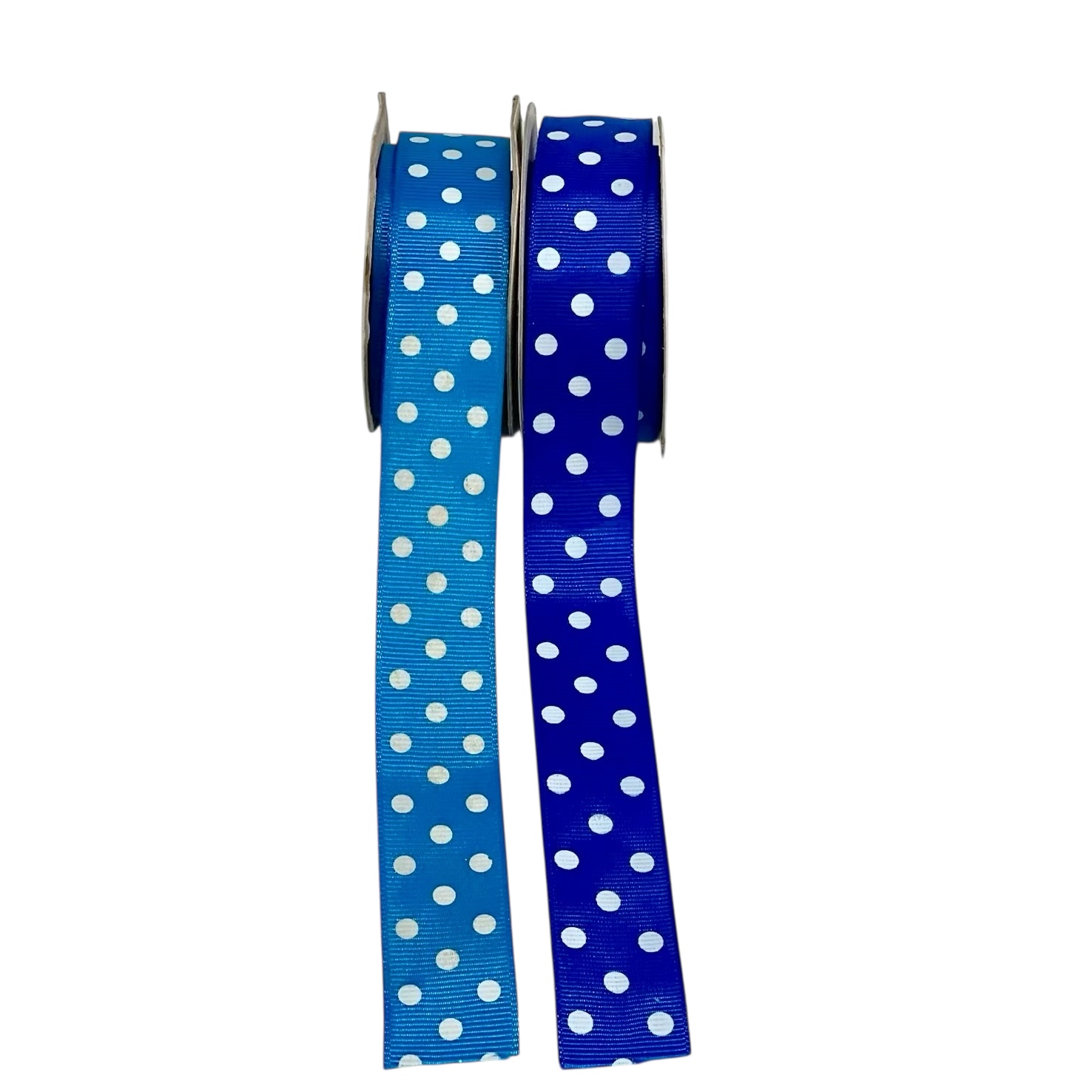 Polka Dot Ribbon - Blue With White