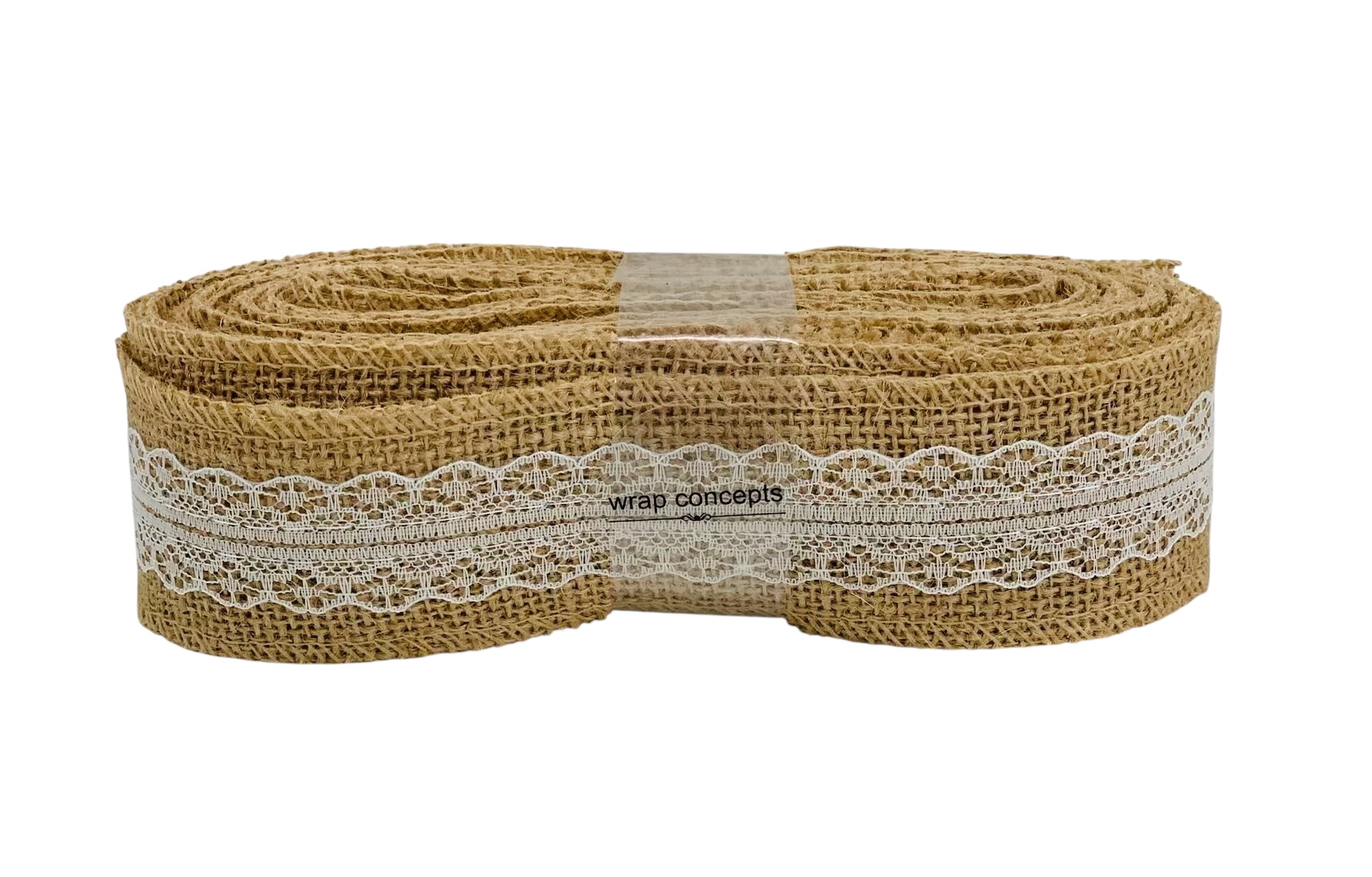 Natural Burlap with Lace Center